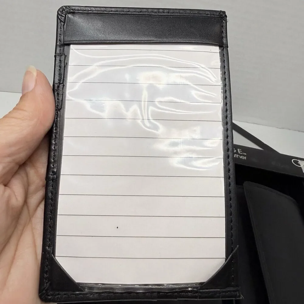 GEORGE Genuine Leather Note Pad Cardholder Key Case Braided Keyfob Gift Set New